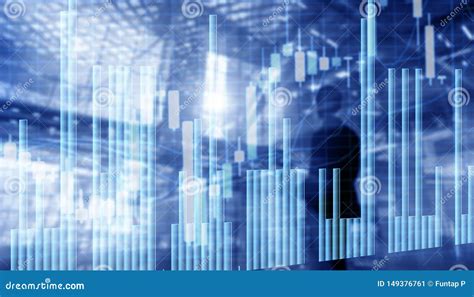 Stock Market Graph and Bar Chart. Abstract Blurred Universal Business Background Stock Image ...