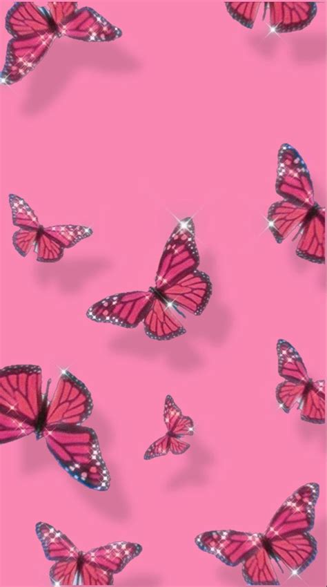 Cute Aesthetic Pink Butterfly Wallpapers - Wallpaper Cave | Pink ...