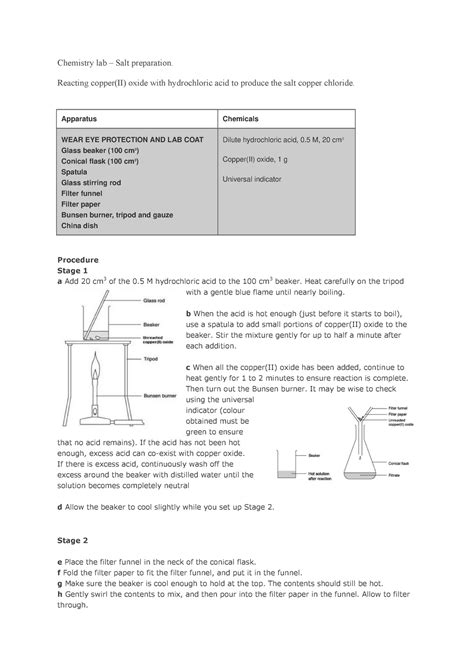 Copper chloride - Chemistry lab Salt preparation. Reacting copper(II ...