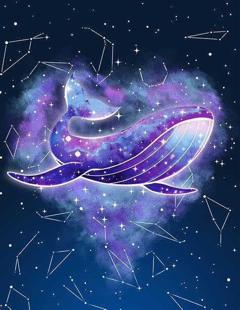 Purple Cosmic Space Whale Art, Instant Download, Printable Digital Files, Based on BTS Whalien ...