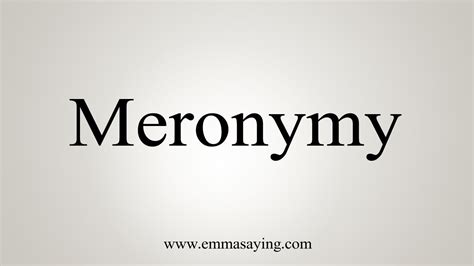 How To Say Meronymy - YouTube