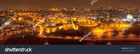 Night Panorama Skyline Jerusalem Stock Photo 78687910 | Shutterstock