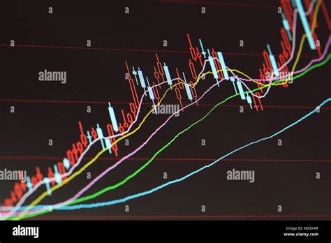 Stock market analysis data, trend charts, K chart Stock Photo - Alamy