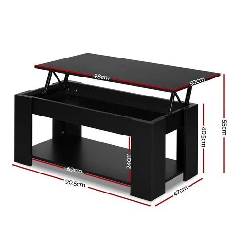 Lift Up Top Coffee Table - Black