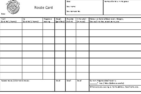 Sample route card to download - The Map Reading Co.