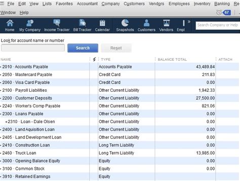 Quickbooks Chart Of Accounts For Construction Company