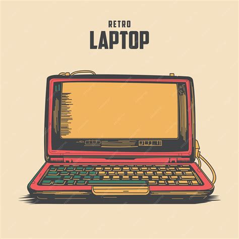 Premium Vector | Laptop vintage vector Stock Illustration