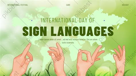 International Sign Language Day Green Poster | PSD Free Download - Pikbest