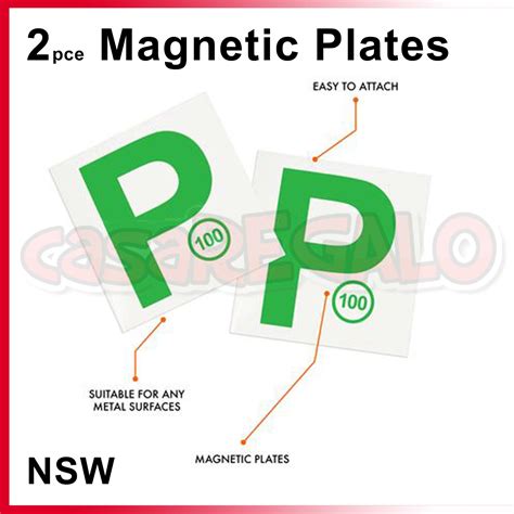 2pc Magnetic Green P Plates NSW P Plate FOR New South Wales | eBay