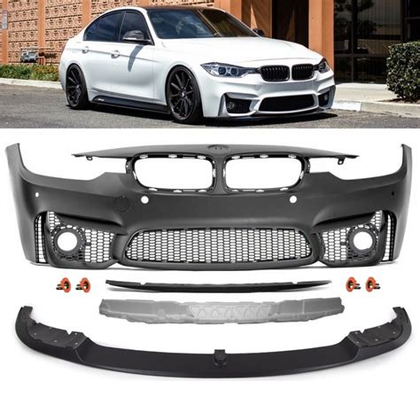 Sport Evo Front Bumper primed +Splitter Spoiler PDC fits on BMW F30 F31w/o M M3