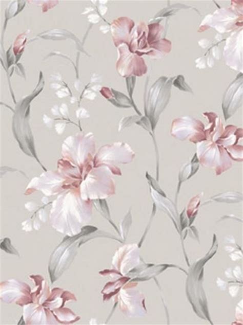 HT71201 Hanalei Pink and Grey Floral Wallpaper | Total Wallcovering ...