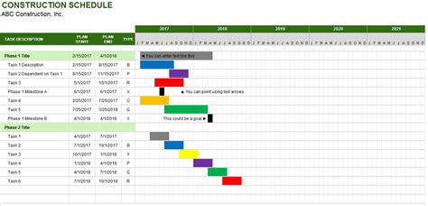 Construction Finish Schedule Template