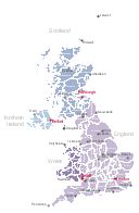 Map of the British Isles counties