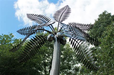 Stainless Steel Palm Tree Large Outdoor Sculpture Metal Garden Ornaments