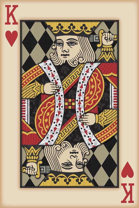 Playing Card Wall Art, Playing Card Print, Man Cave Decor, king of Hearts - Etsy | Playing cards ...