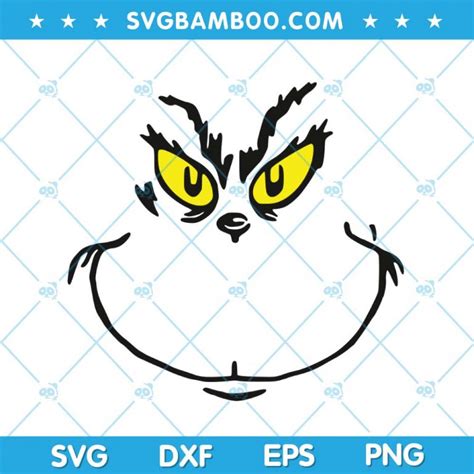 Grinch Face SVG, Wicked Grinch Face SVG