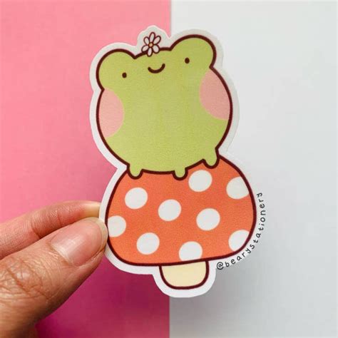 Frog Mushroom Vinyl Sticker