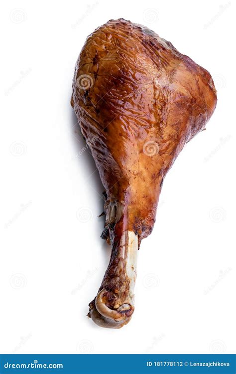 Roasted Turkey Leg Isolated on White Stock Photo - Image of delicious ...