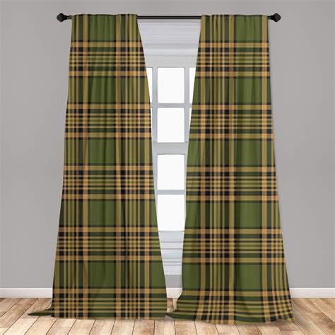 Amazon.com: Lunarable Plaid Window Curtains, Tartan Pattern in Autumn ...