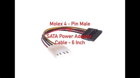 Molex 4-Pin to SATA Power Adapter Cable - 6 Inch P#1310 - YouTube