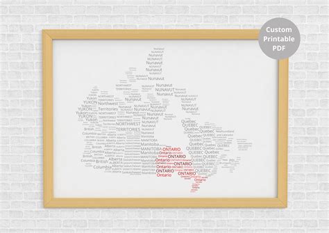 Custom Canada Word Map digital Download - Etsy UK