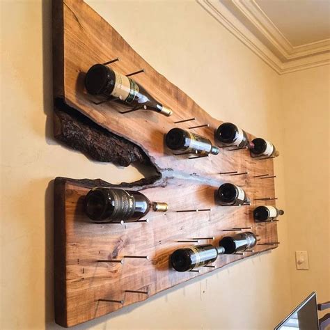 Custom live edge wall hanging wine rack – AJ's Antique Revival ...