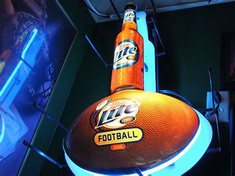 Neon Beer Sign - Football - Miller Lite