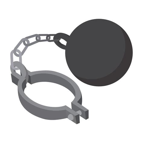 Prison ball and chain cartoon icon 14364761 Vector Art at Vecteezy