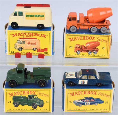 4- 1960s VINTAGE LESNEY MATCHBOX CARS w/ BOXES