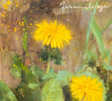 "Daring Dandelion" Original Oil Painting - Maria Waye