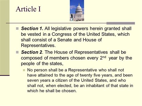 The Constitution Article 1