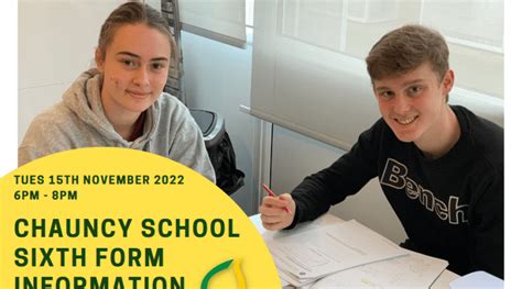 CHAUNCY SCHOOL SIXTH FORM INFORMATION EVENING 2022 - 6PM - 8PM TUESDAY ...