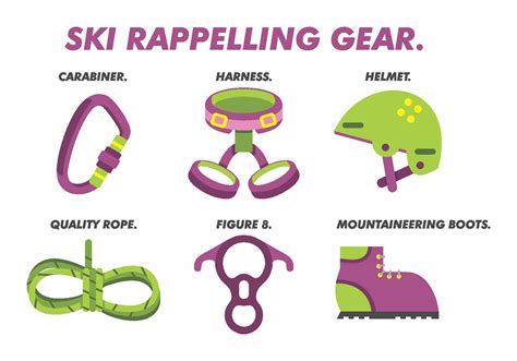 Rappelling Gear Vector Pack 159318 Vector Art at Vecteezy