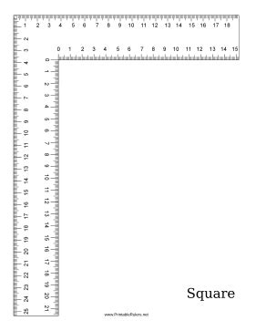 This printable square ruler uses centimeters instead of inches. Free to download and print ...