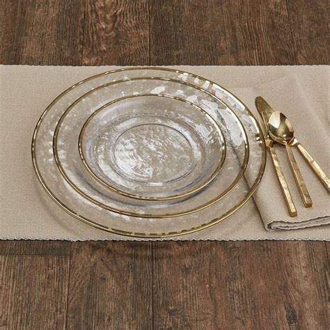 Gold Metallic Rim Glass Dinner Plate in 2020 | Gold dinnerware, Plates, Glass dinnerware