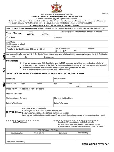 How To Apply For The New Polymer Birth Certificate Trinidad - Fill ...