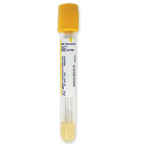 BD Vacutainer SST Tube Plastic Gold 5 ml - Tray of 100