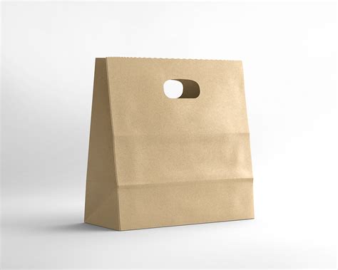 Free Die Cut Kraft Paper Bag Mockup :: Behance