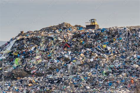 Pollution concept. Garbage pile in trash dump or landfill. Stock Photo | Adobe Stock