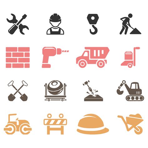 vector construction icons collection 22420083 Vector Art at Vecteezy