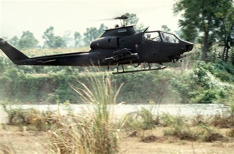 A U.S. Army AH-1E Cobra helicopter gunship participates in Exercise Solid Shield '87. 1 May 1987 ...