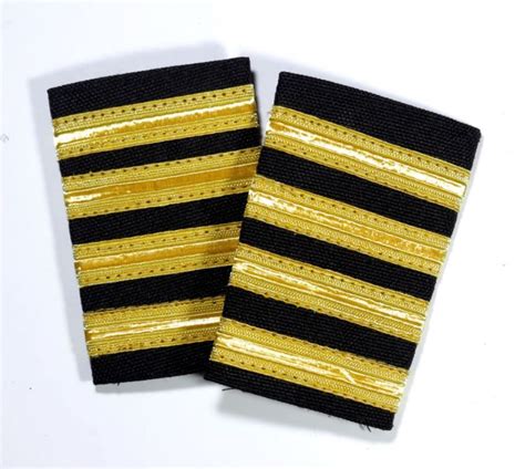 4 Bar premium gold epaulets for pilot captains & instructors-with velcro – Pilot 18.com-Fly High ...