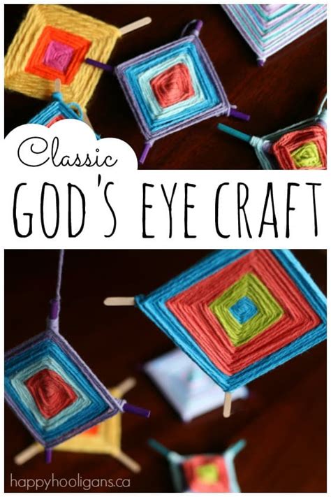 Colourful God's Eye Craft - Weaving for Kids - Happy Hooligans