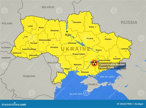 Zaporizhzhia Nuclear Power Plant In Ukraine Map Royalty-Free Stock Photo | CartoonDealer.com ...