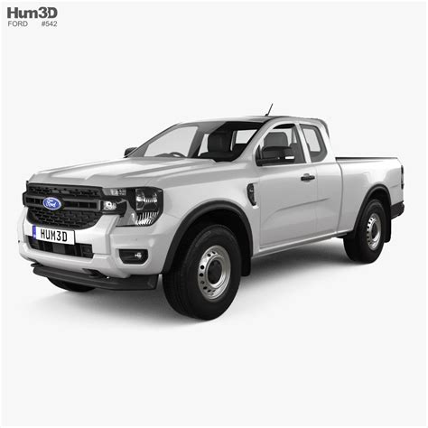 Ford Ranger Extended Cab XL 2024 3D model - Download Pickup on 3DModels.org