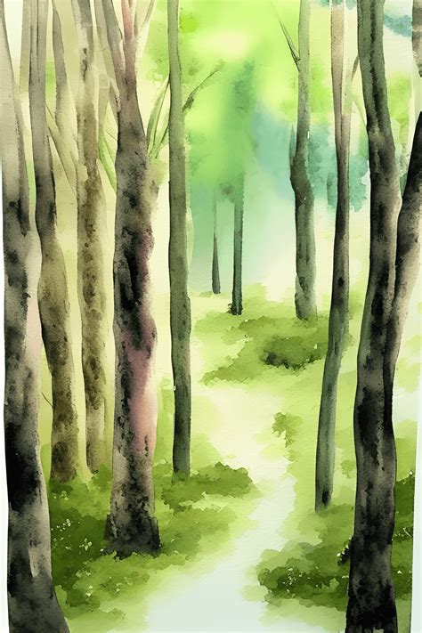 Watercolor Forest Scene · Creative Fabrica