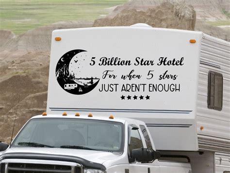 5 billion star hotel custom rv decal, personalized rv decal, camper ...