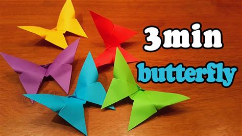 How To Make an Easy Origami Butterfly (in 3 MINUTES!) | Origami butterfly easy, Origami bird ...