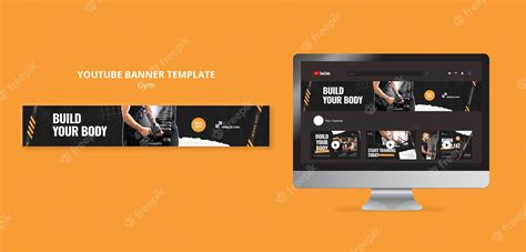 Free PSD | Gym and fitness youtube banner template