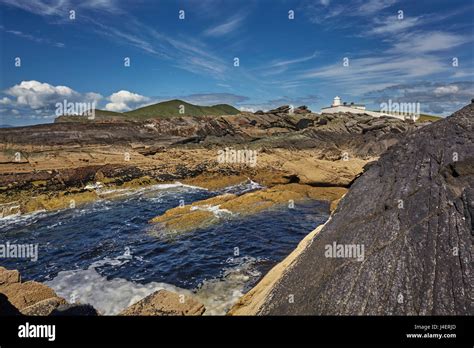 A view of Valentia Island lighthouse, Valentia Island, Skelligs Ring, Ring of Kerry, County ...